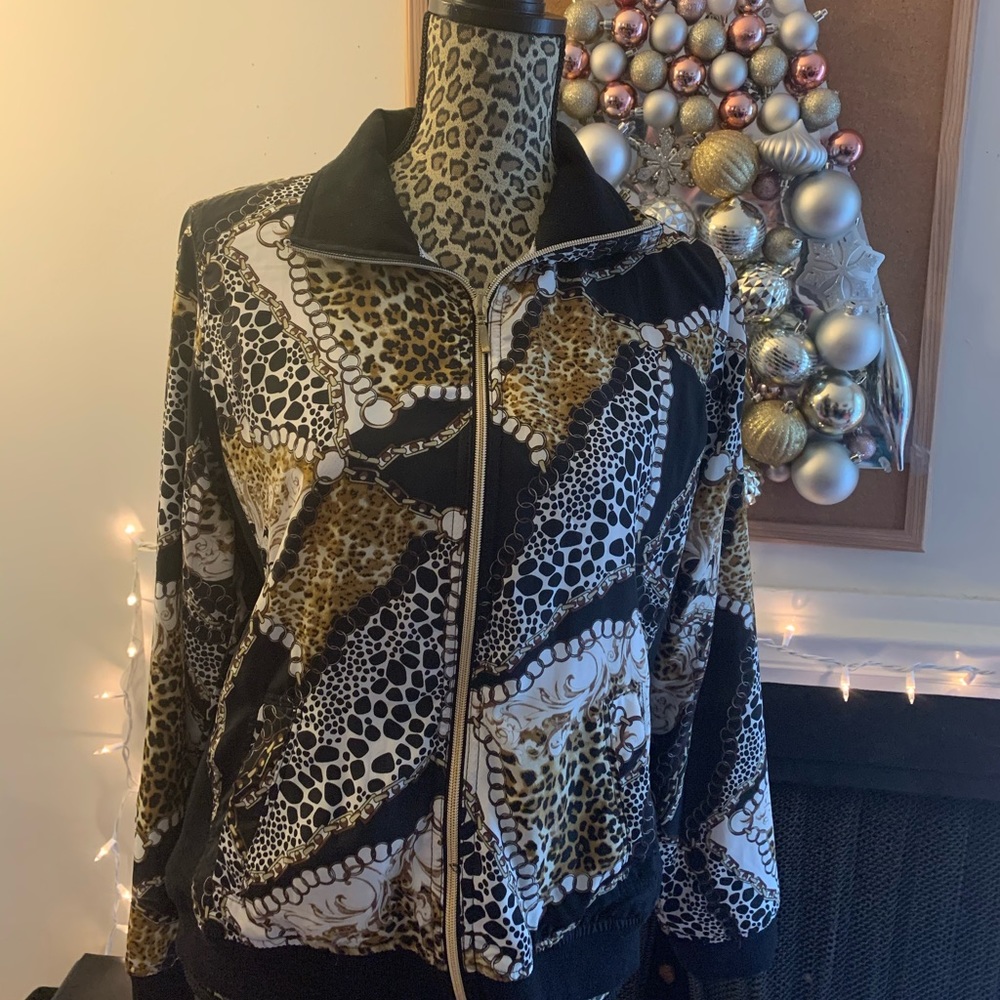 Animal and chain print Track Jacket